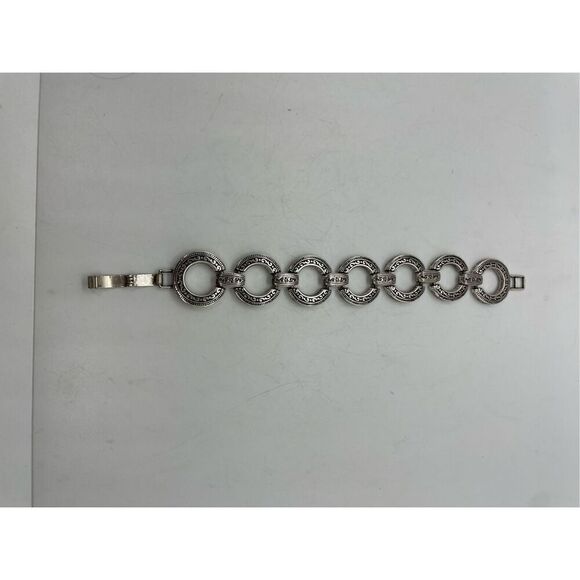 Brighton Central Park Textured Oxidized Large Circle Link Bracelet - Picture 6 of 8